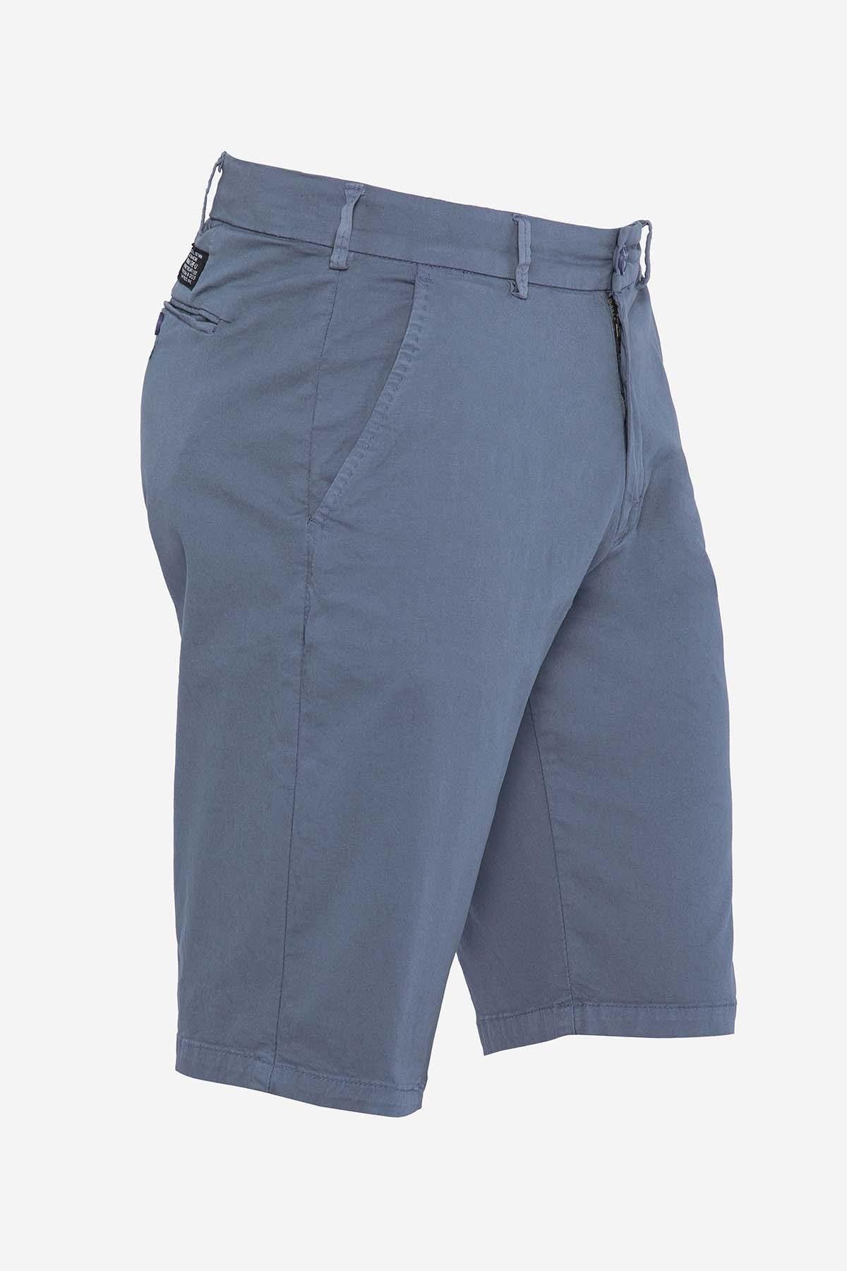 Blue chino shorts for men - Image n°1