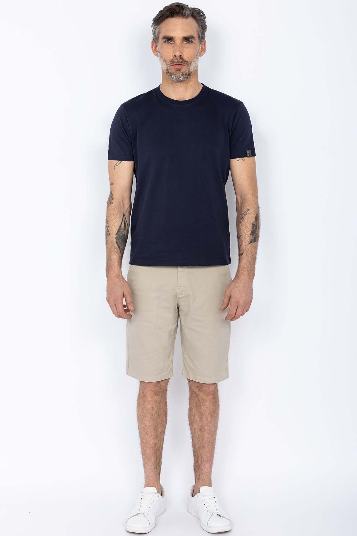 Men's beige chino shorts - Image n°2