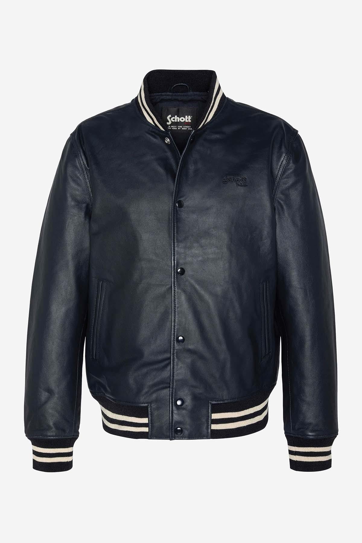 Navy tone-on-tone varsity teddy - Image n°5