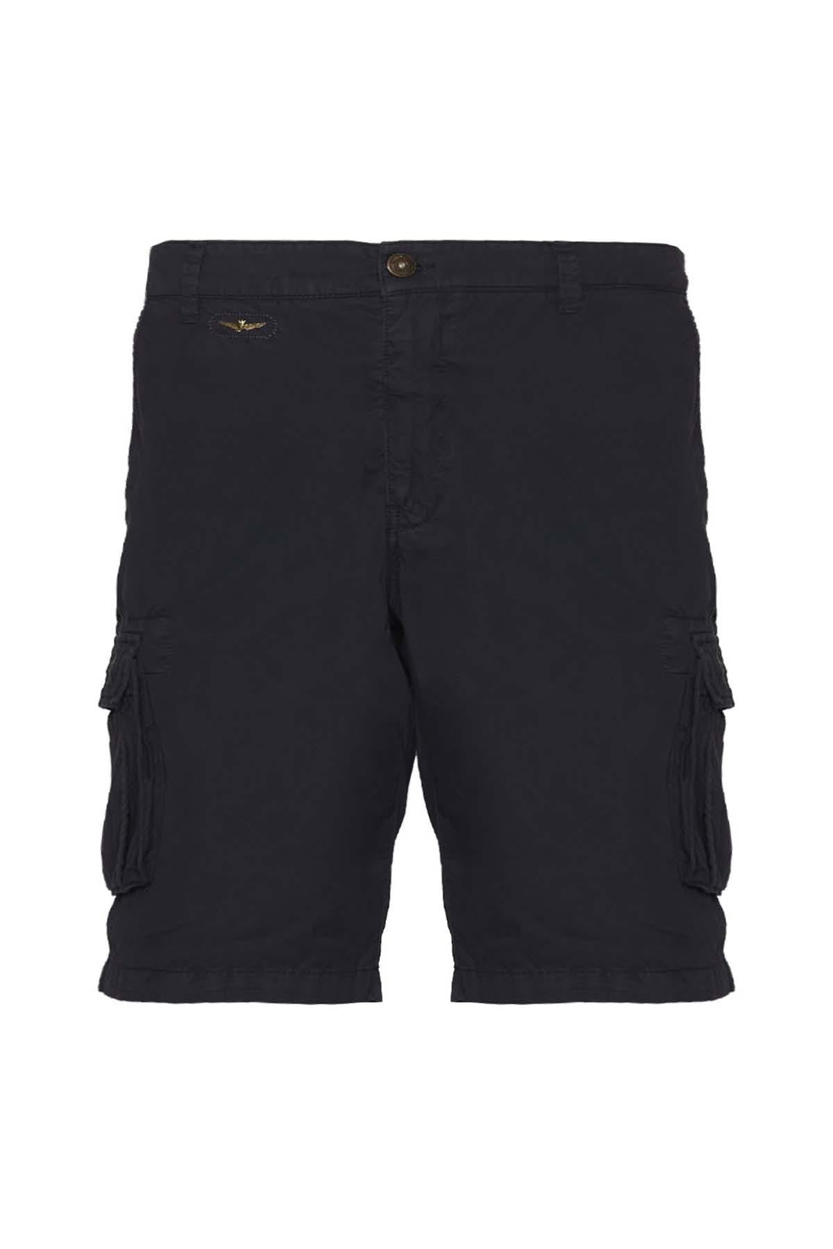 Navy blue military Bermuda shorts - Image n°7