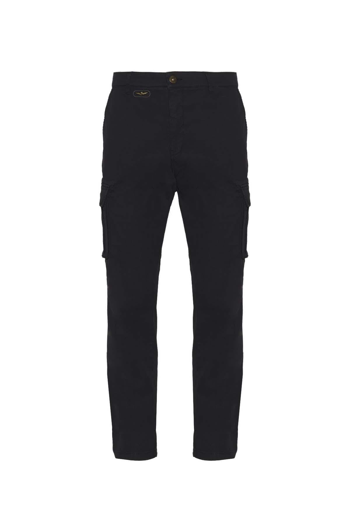 Dark blue cargo aviator pants - Image n°7