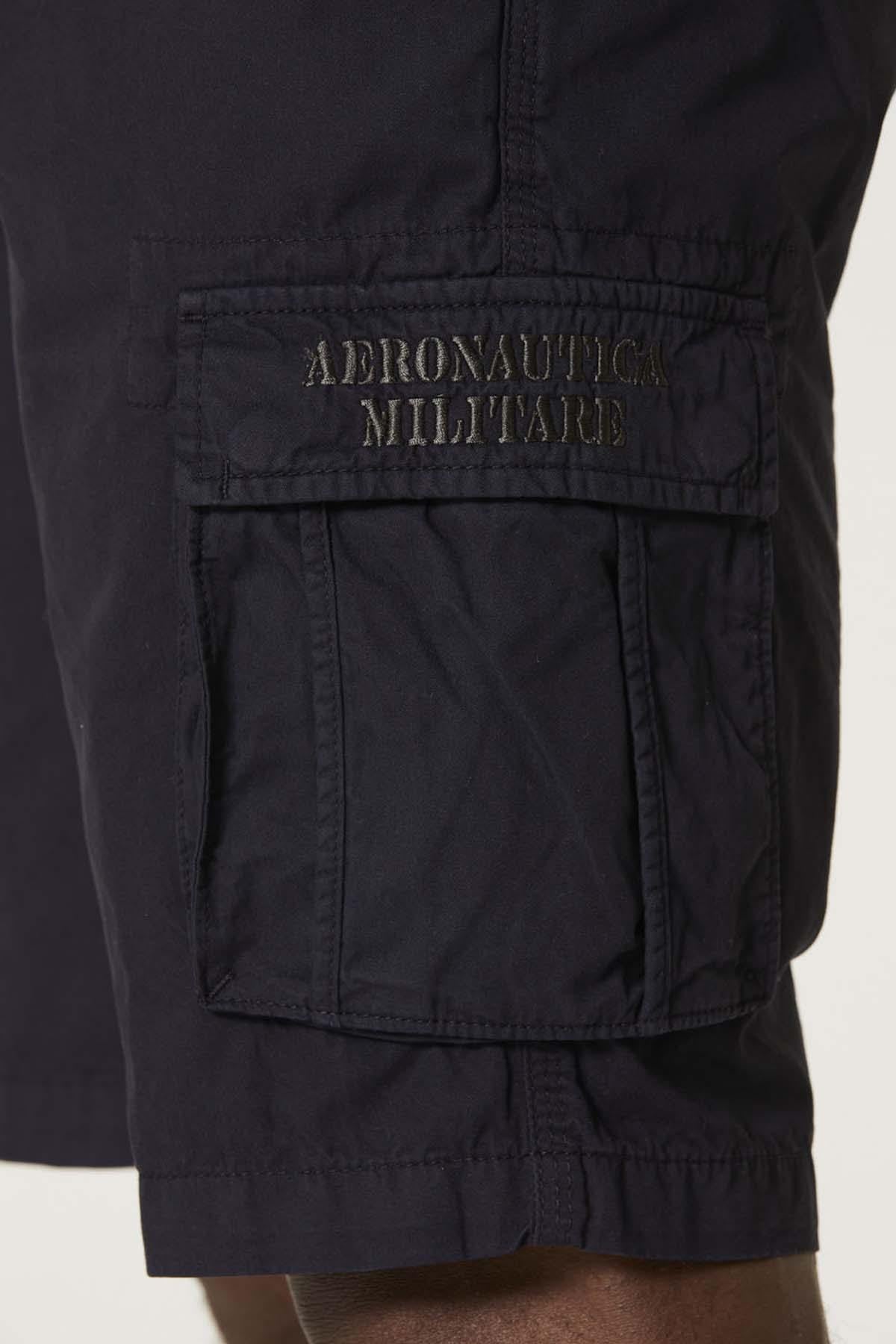 Navy blue military Bermuda shorts - Image n°5