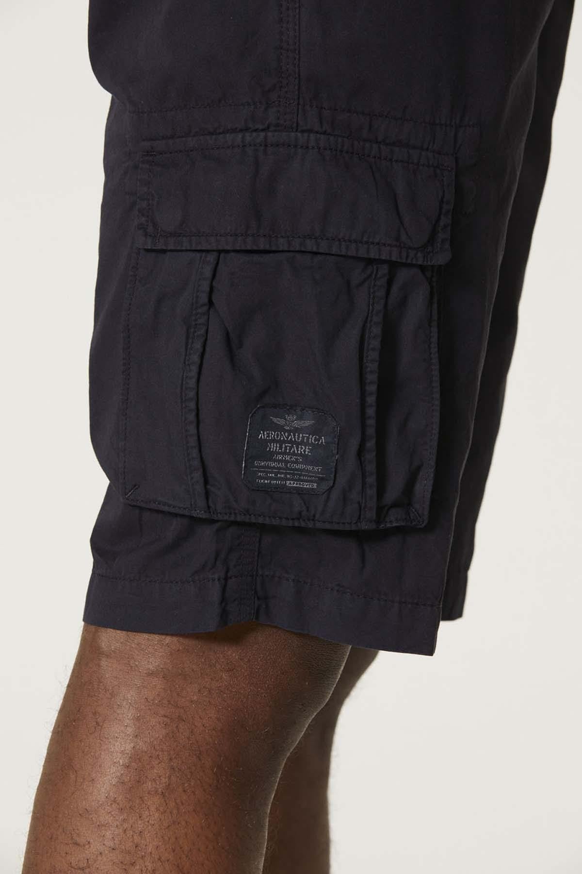 Navy blue military Bermuda shorts - Image n°6