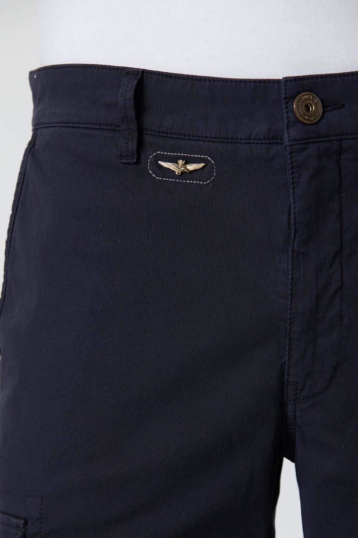 Dark blue cargo aviator pants - Image n°4