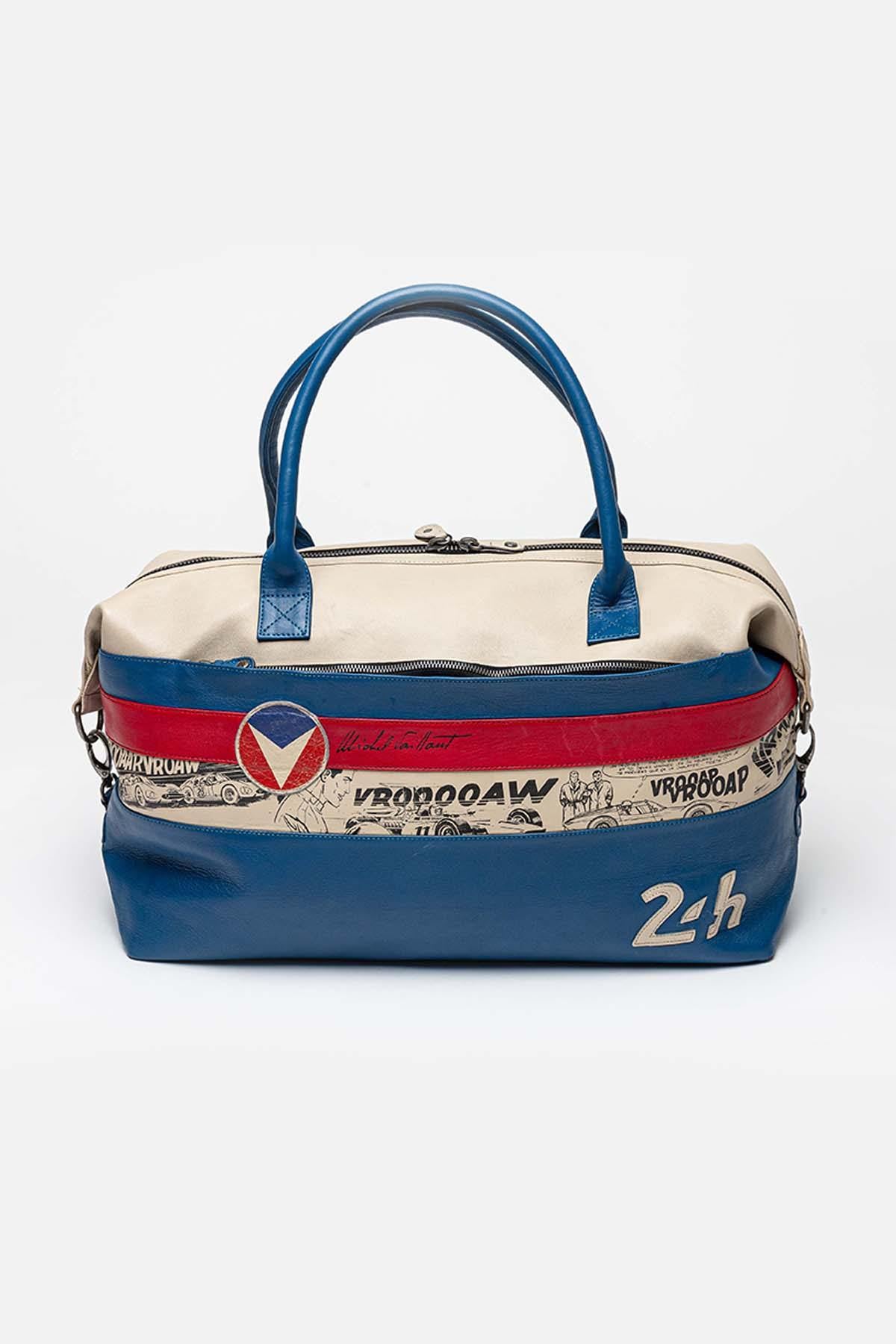 Michel Vaillant blue leather travel bag - Image n°1