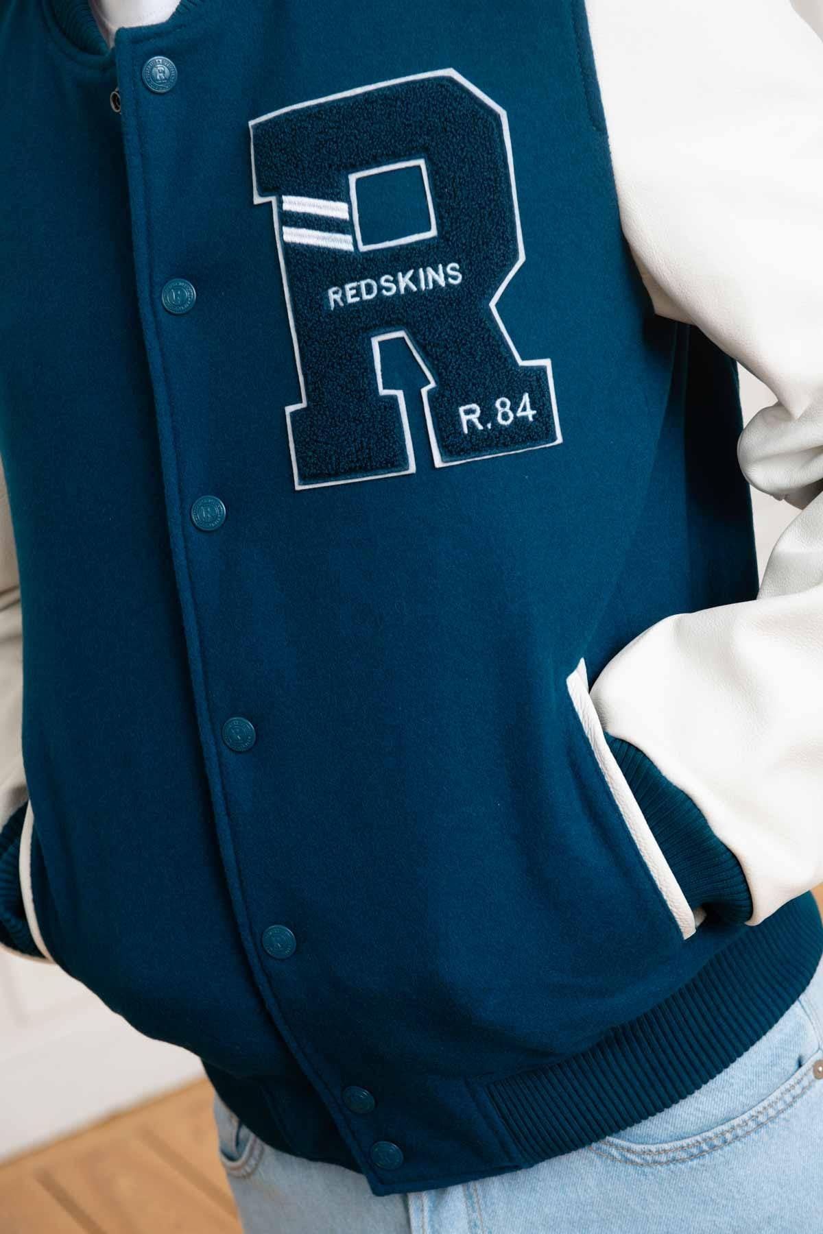 Teddy Varsity in embroidered blue/white leather - Image n°6