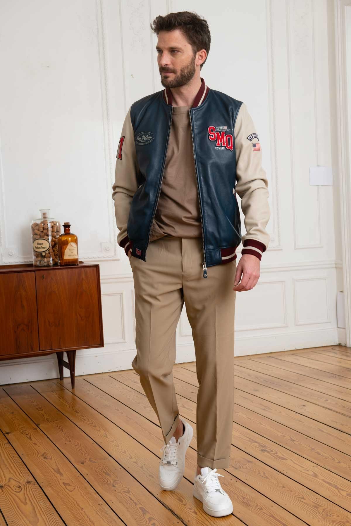 Blue varsity teddy Steve McQueen Le Mans - Image n°3