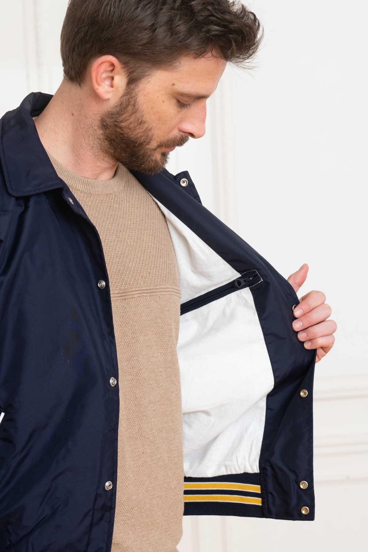 Blue varsity style jacket - Image n°3