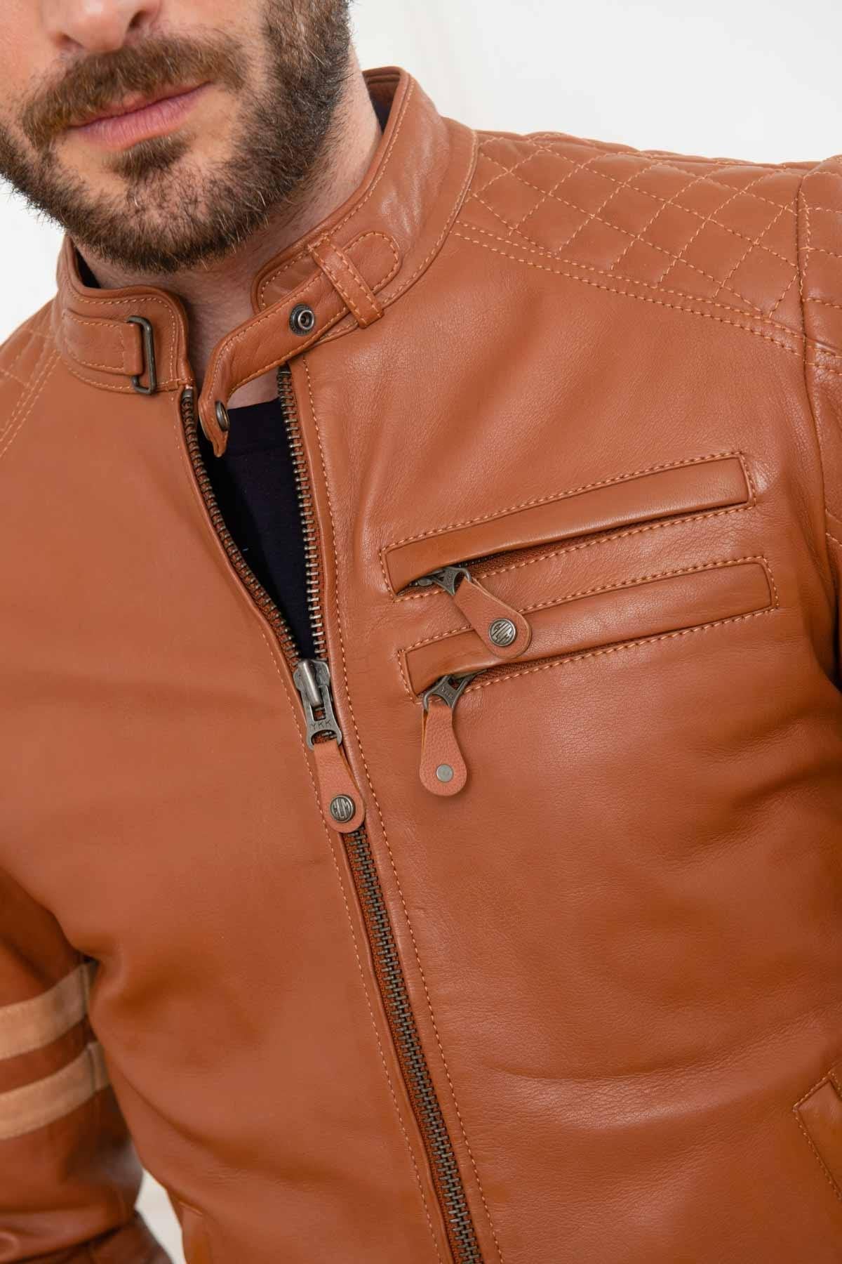 24h Le Mans cognac leather jacket - Image n°9