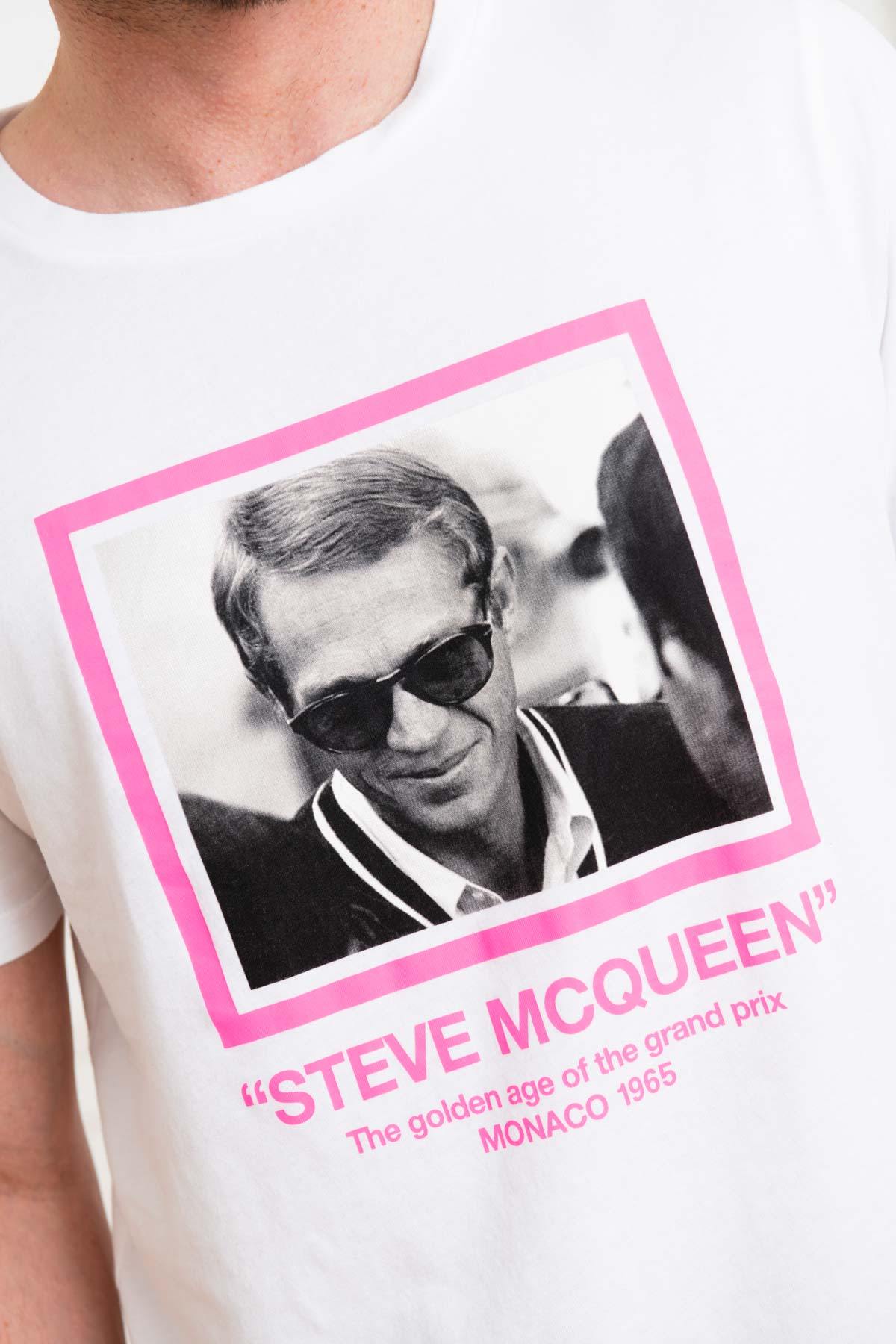 White Steve McQueen Printed Cotton T-Shirt - Image n°2