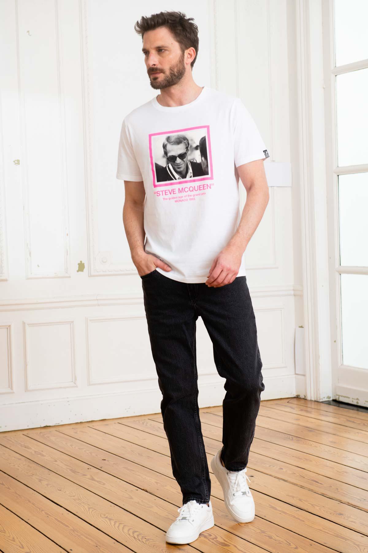 White Steve McQueen Printed Cotton T-Shirt - Image n°3