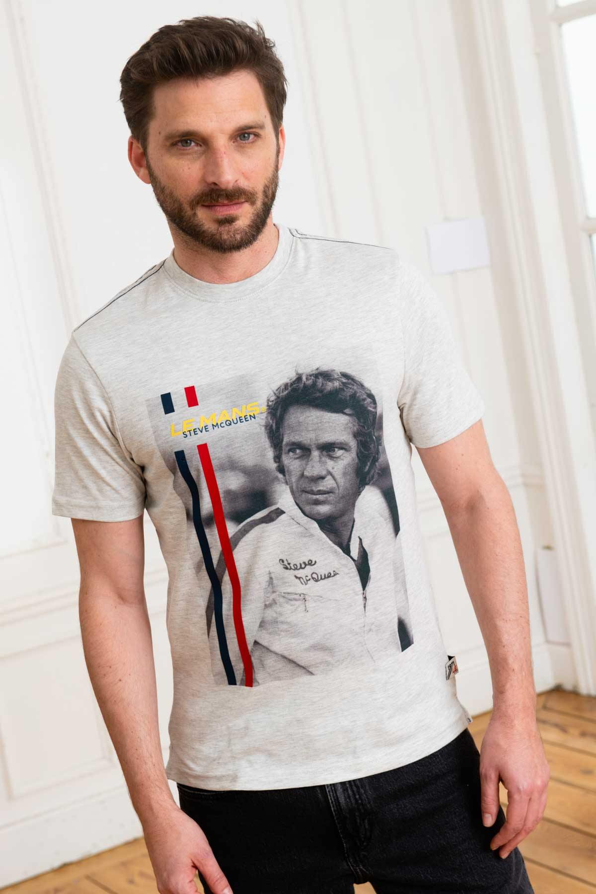 White men's t-shirt Steve McQueen Le Mans 1971 - Image n°1