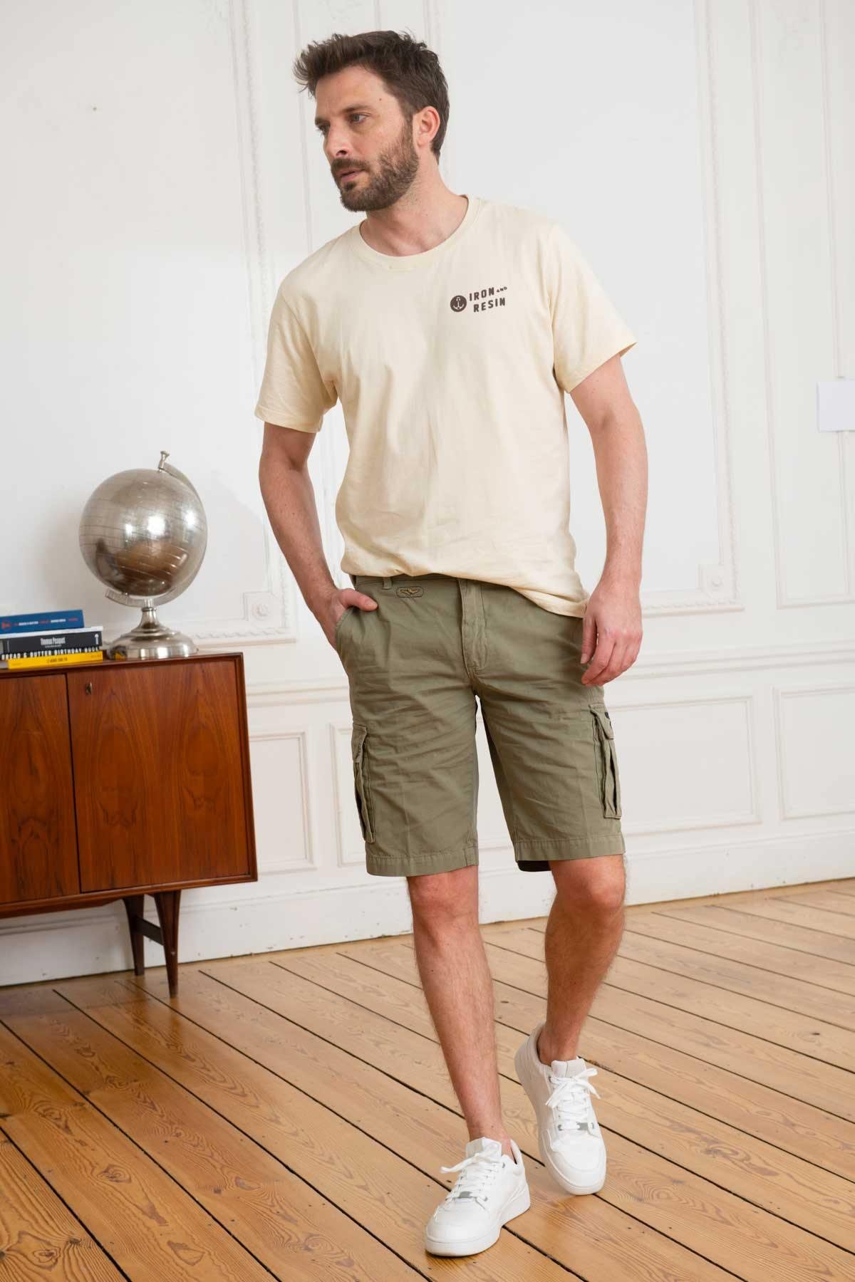 Green Cotton Shorts - Image n°2