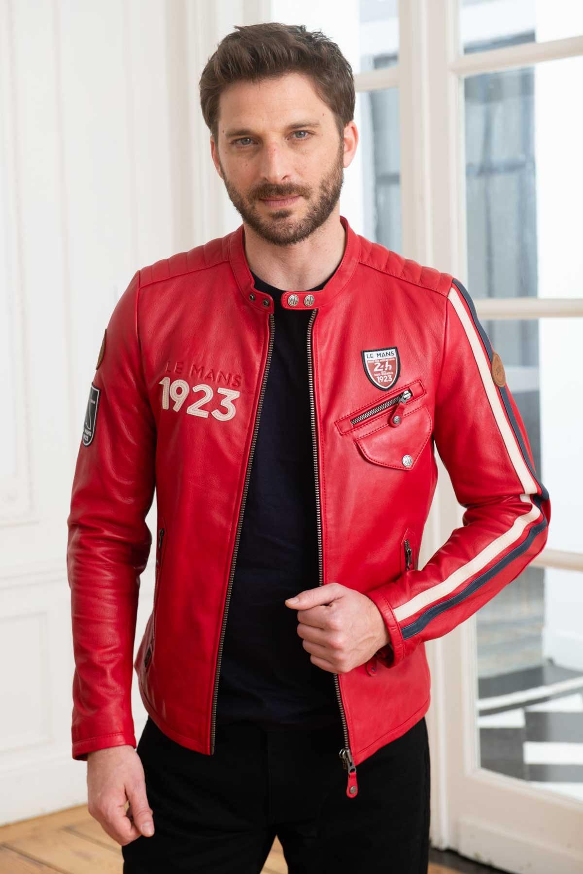 Le Mans 1923 jacket in red leather - Image n°4