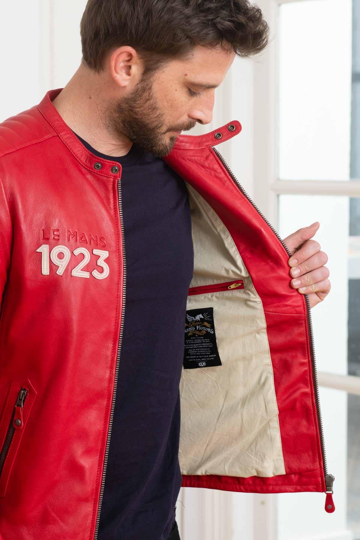 Le Mans 1923 jacket in red leather - Image n°5