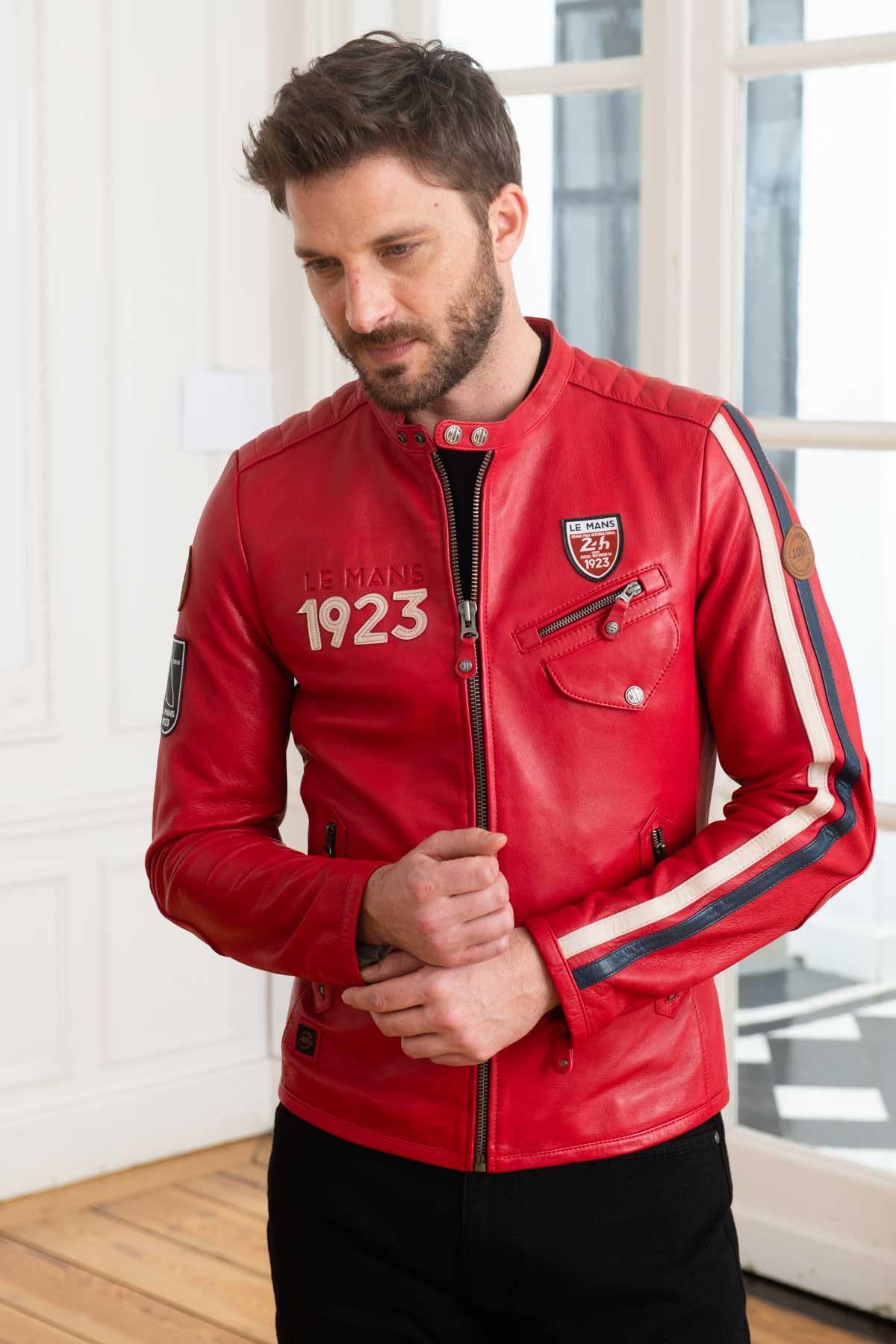 Le Mans 1923 jacket in red leather - Image n°2