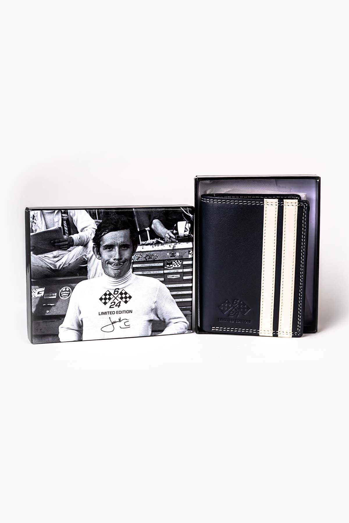 Navy blue sheepskin leather wallet Jacky Ickx - Image n°2