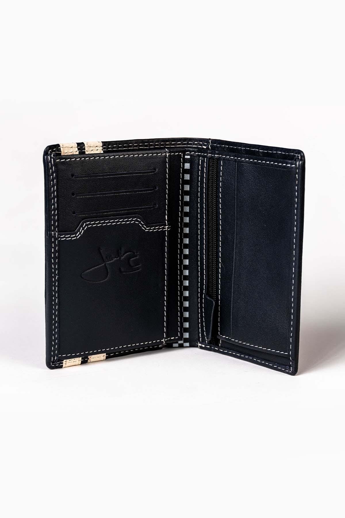 Navy blue sheepskin leather wallet Jacky Ickx - Image n°4