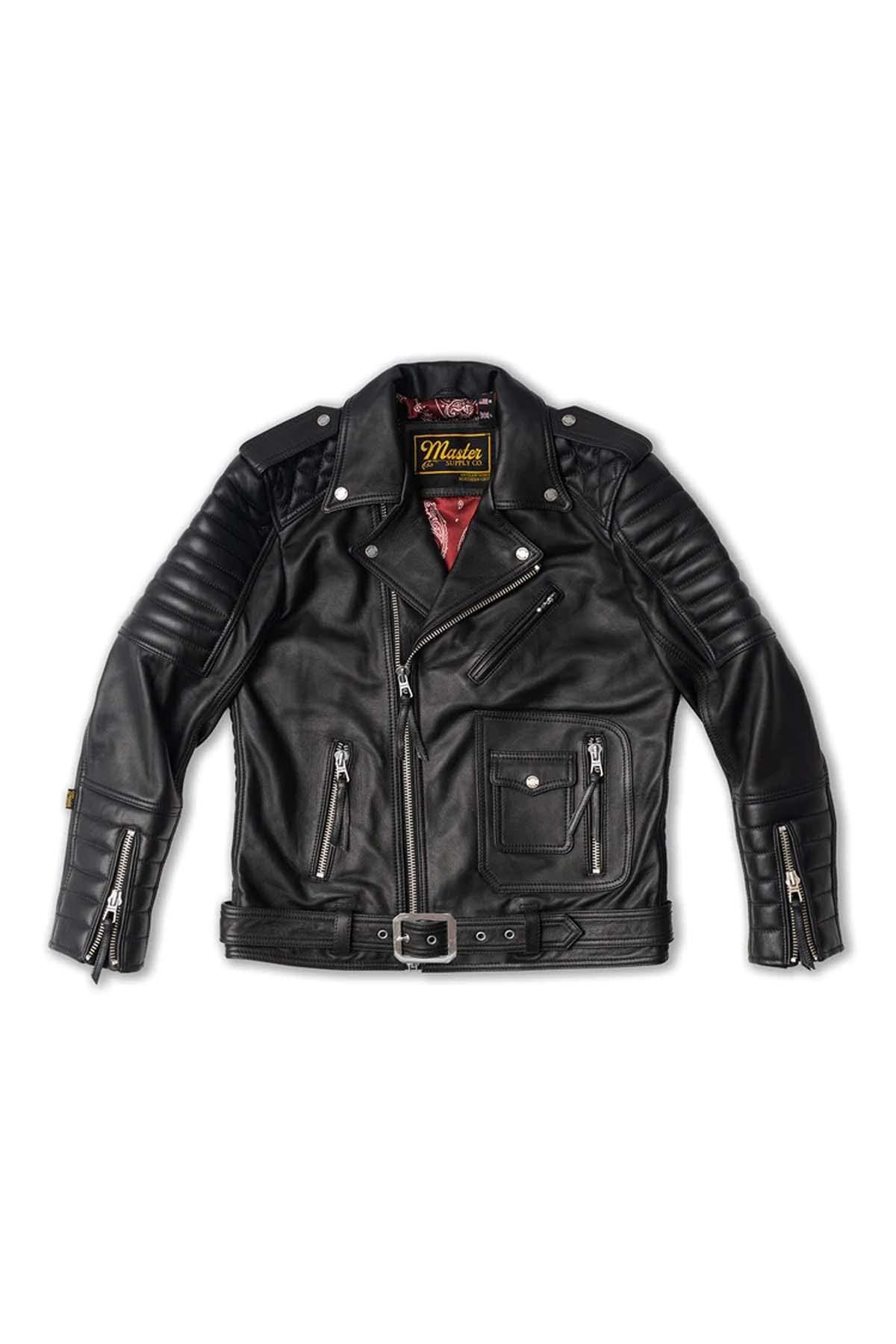 Hand-sewn quilted and belted Biker Jacket - Image n°2