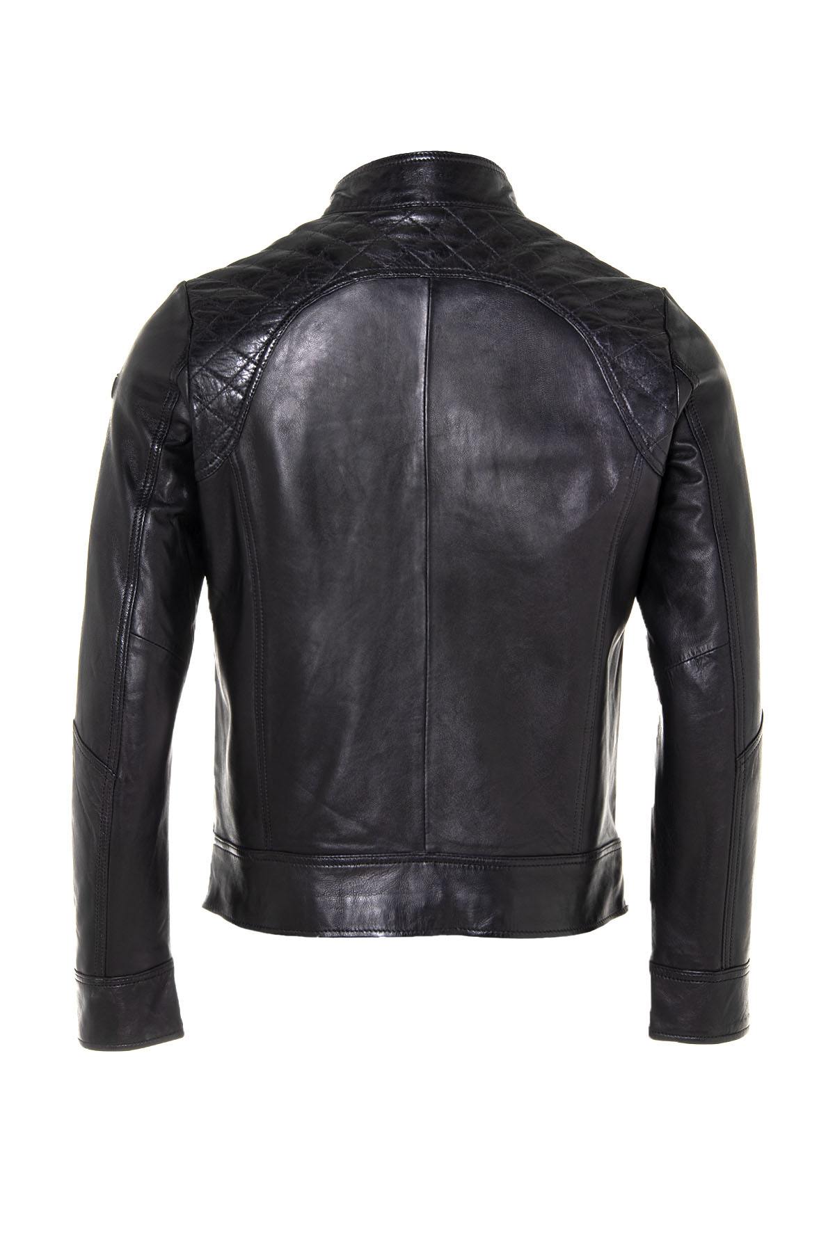 Redskins black leather jacket for men - Image n°8