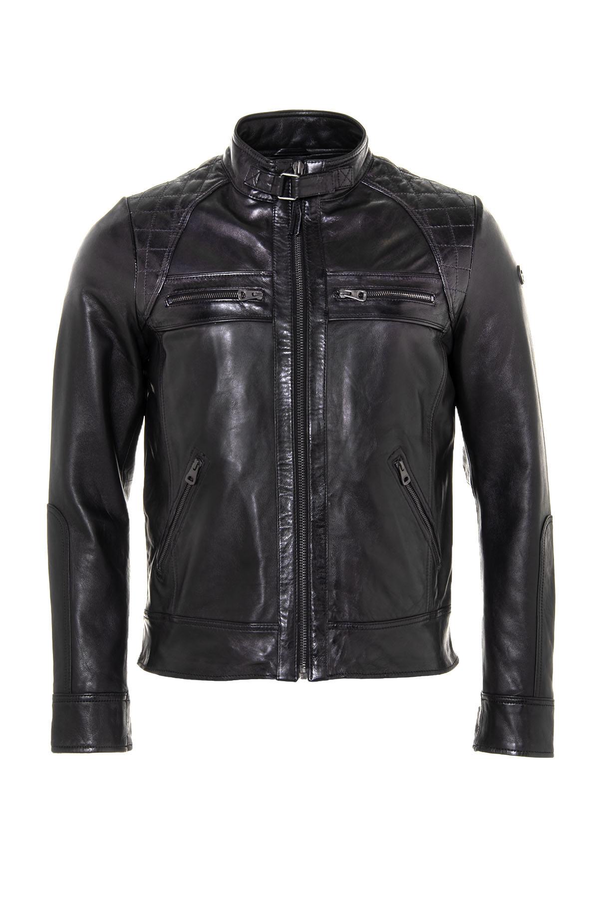 Redskins black leather jacket for men - Image n°6