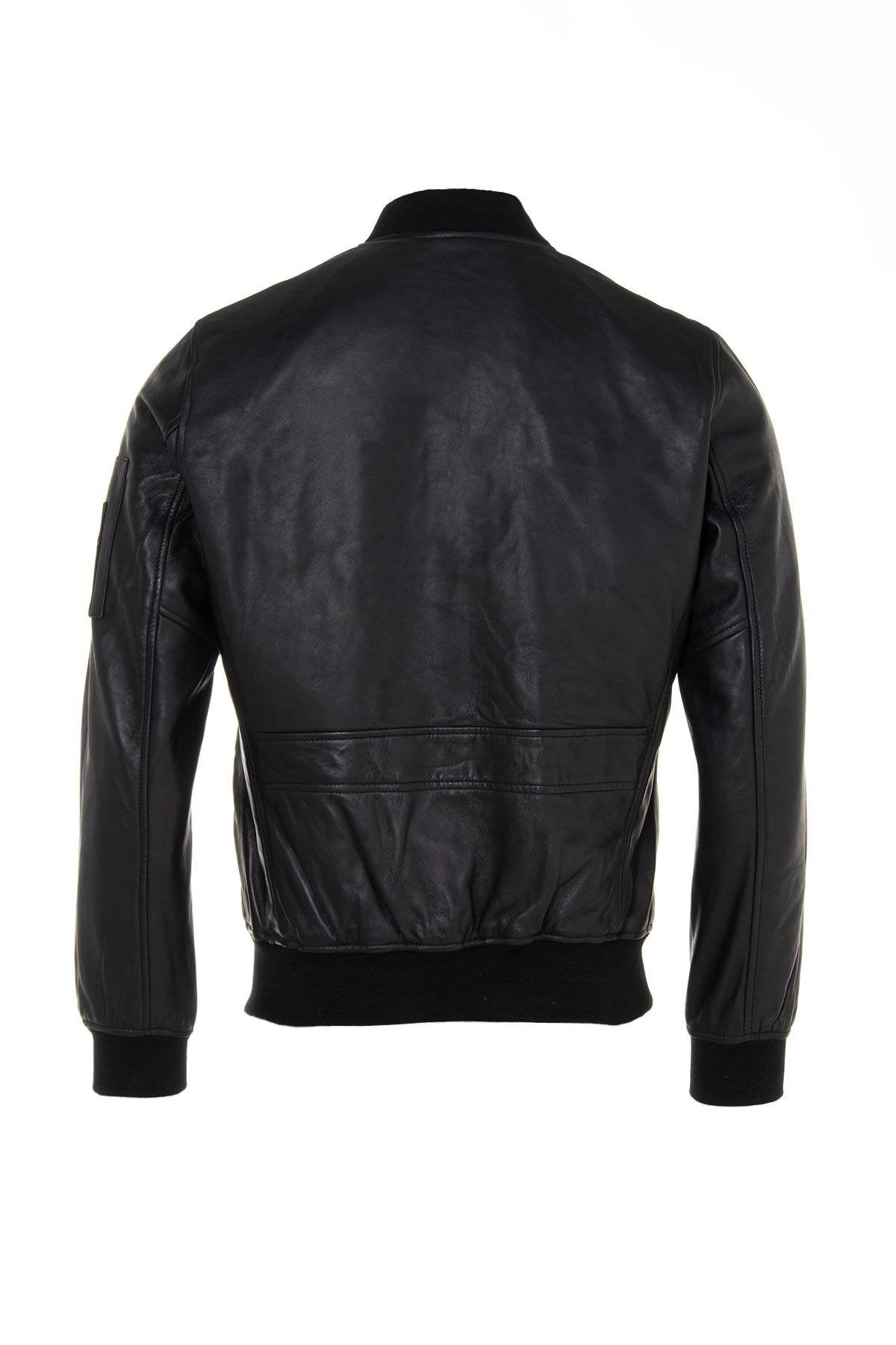 Black leather bomber - Image n°8