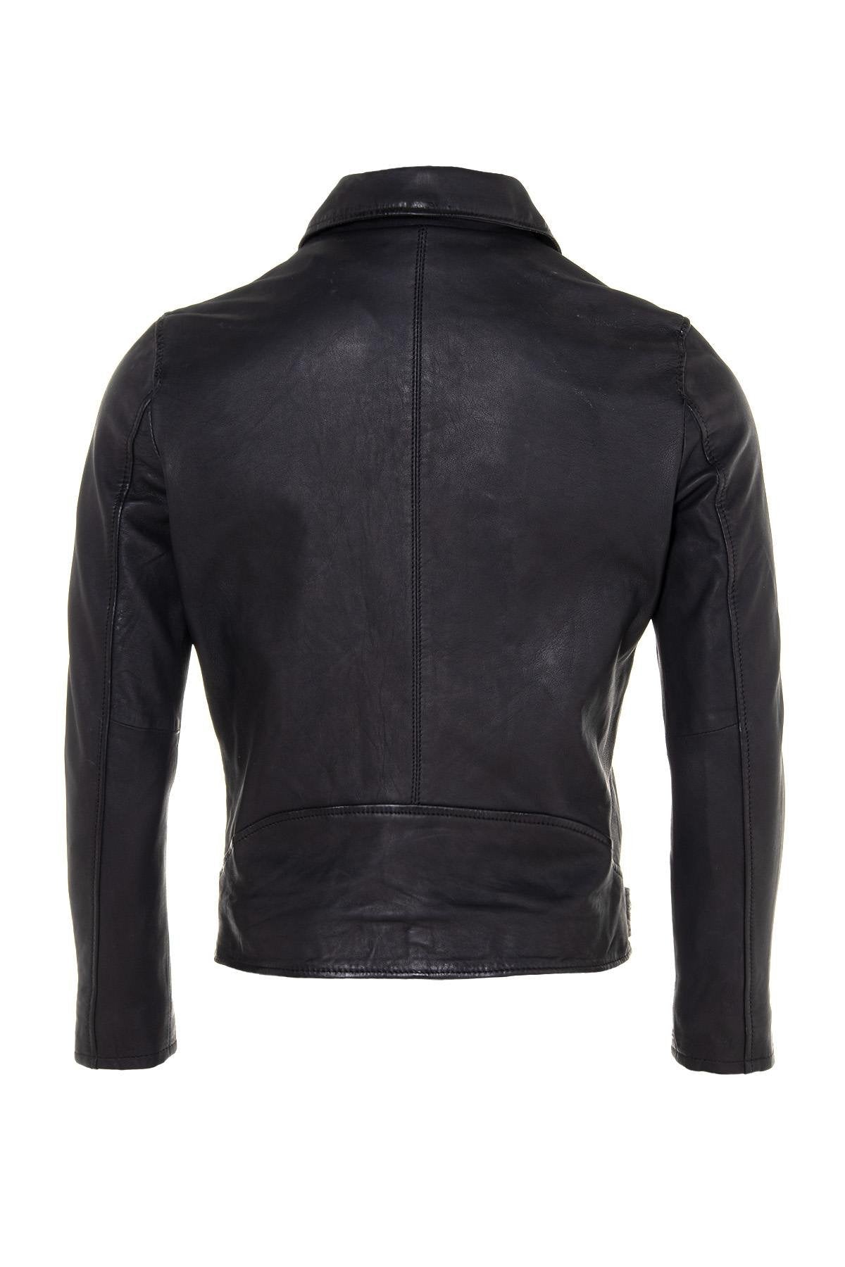 Black sheepskin Biker Jacket - Image n°10