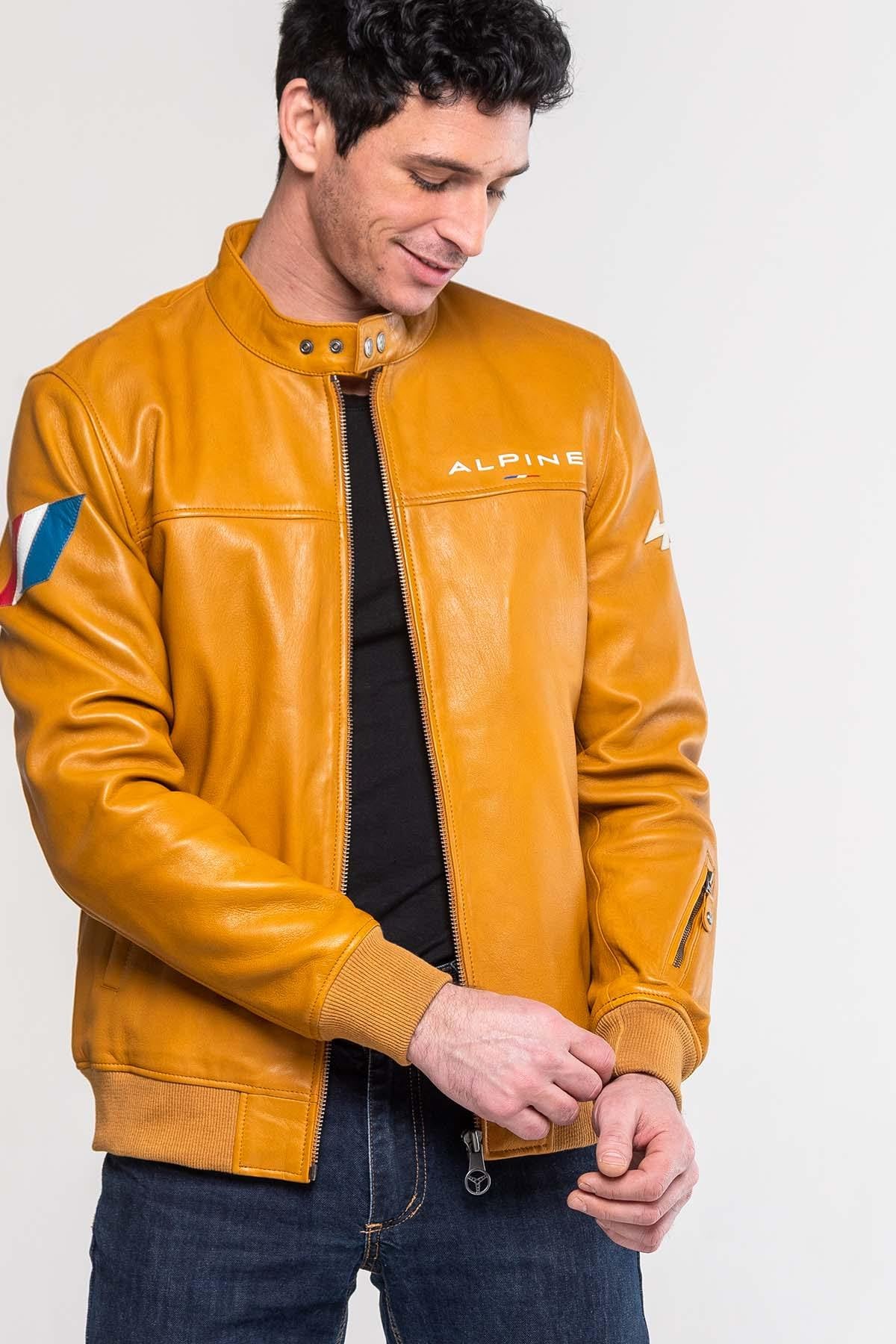 Alpine Jean yellow leather jacket Men - Image n°2