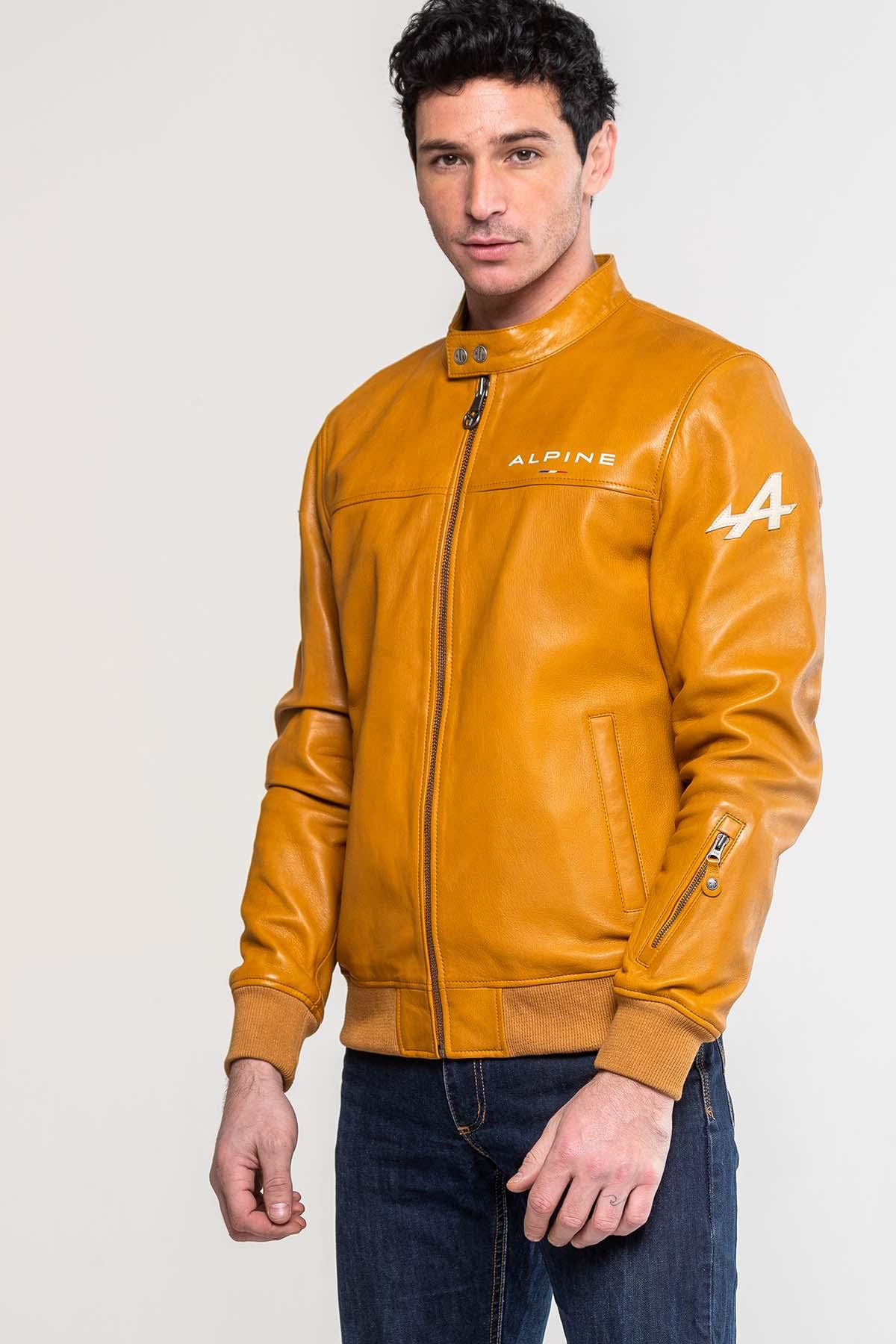 Alpine Jean yellow leather jacket Men - Image n°3