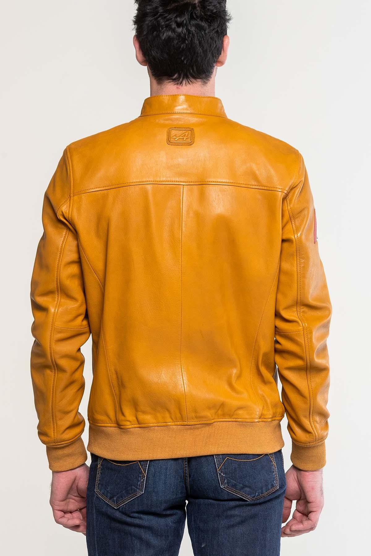 Alpine Jean yellow leather jacket Men - Image n°3