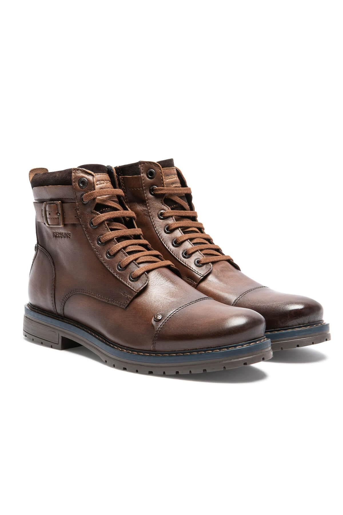 Brown cognac leather boots - Image n°1