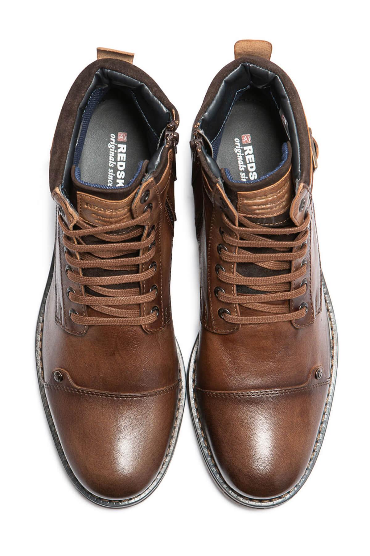 Brown cognac leather boots - Image n°2