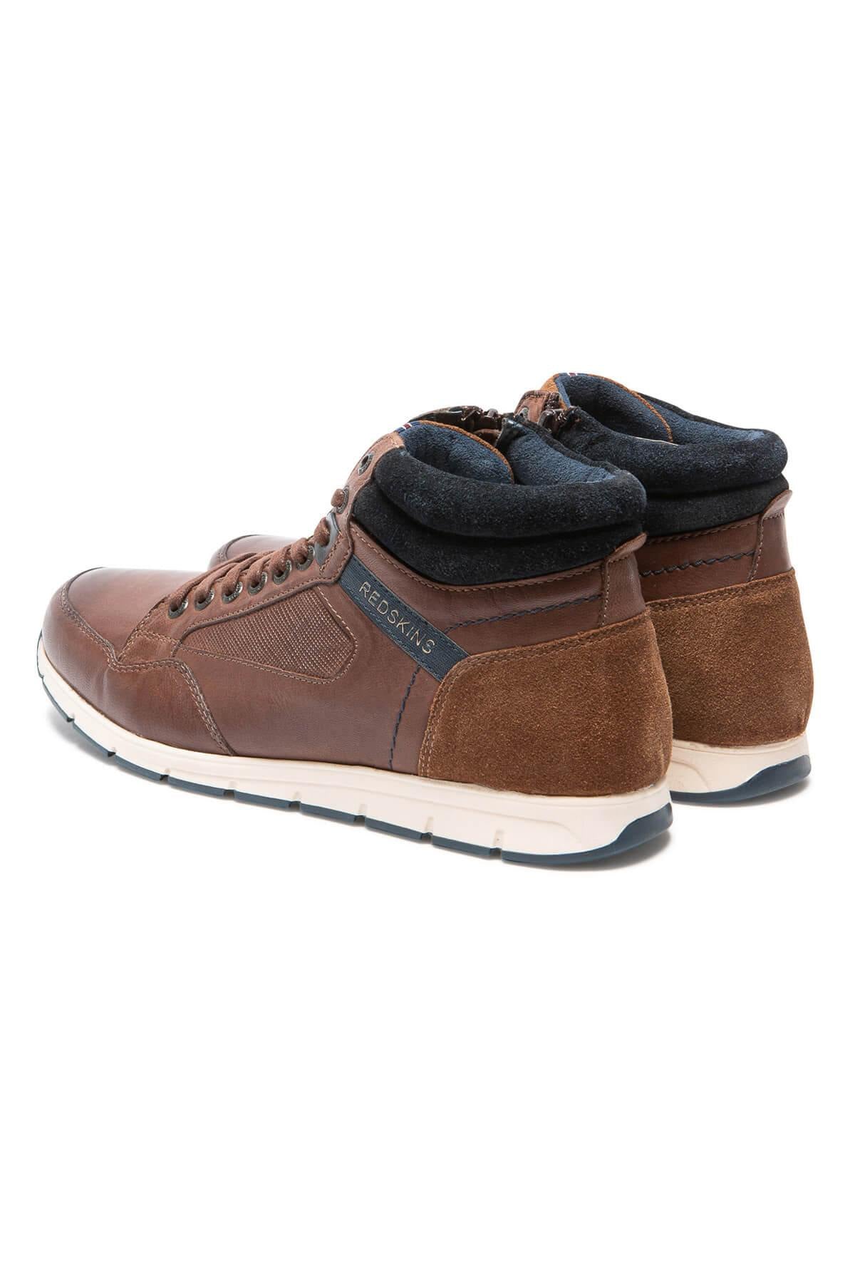 Navy cognac leather sneakers - Image n°5