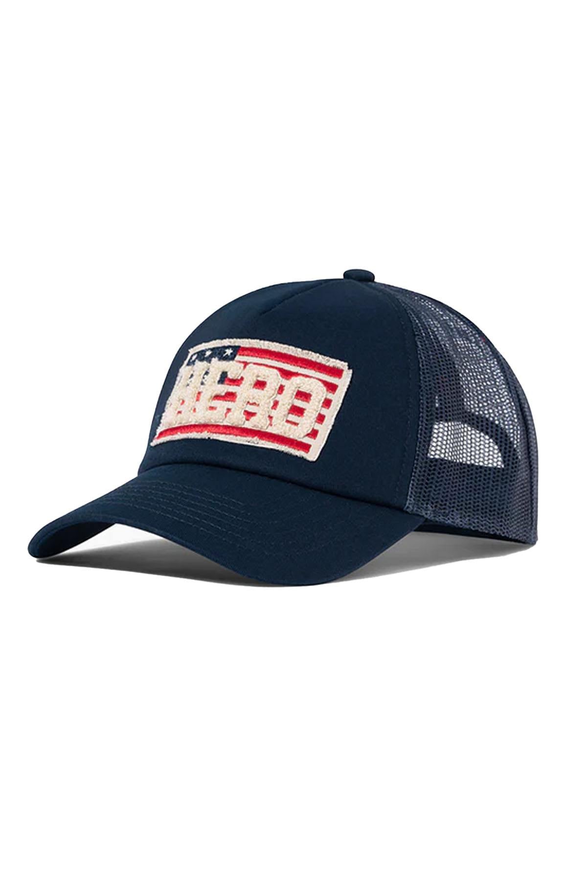 Men's Navy Blue American Flag Cotton Cap - Image n°1