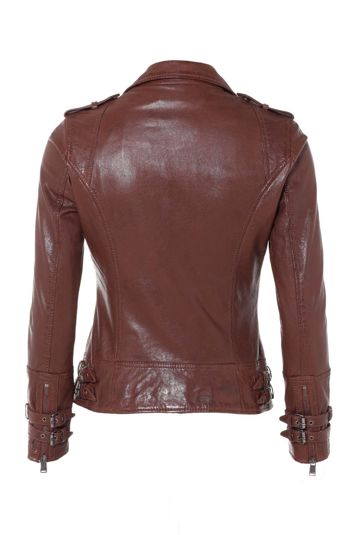 Brown leather Perfecto jacket - Image n°8