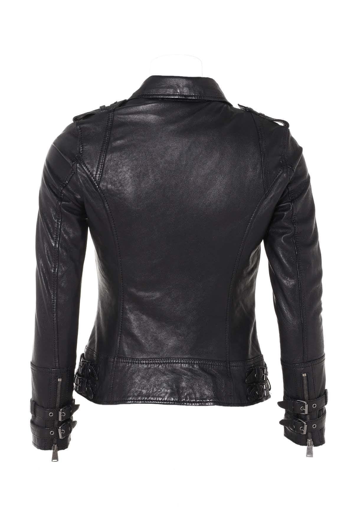 Perfecto jacket in black vegetable sheep leather - Image n°7