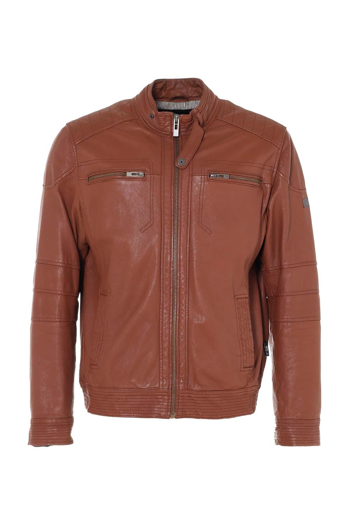 Cognac lambskin jacket - Image n°1