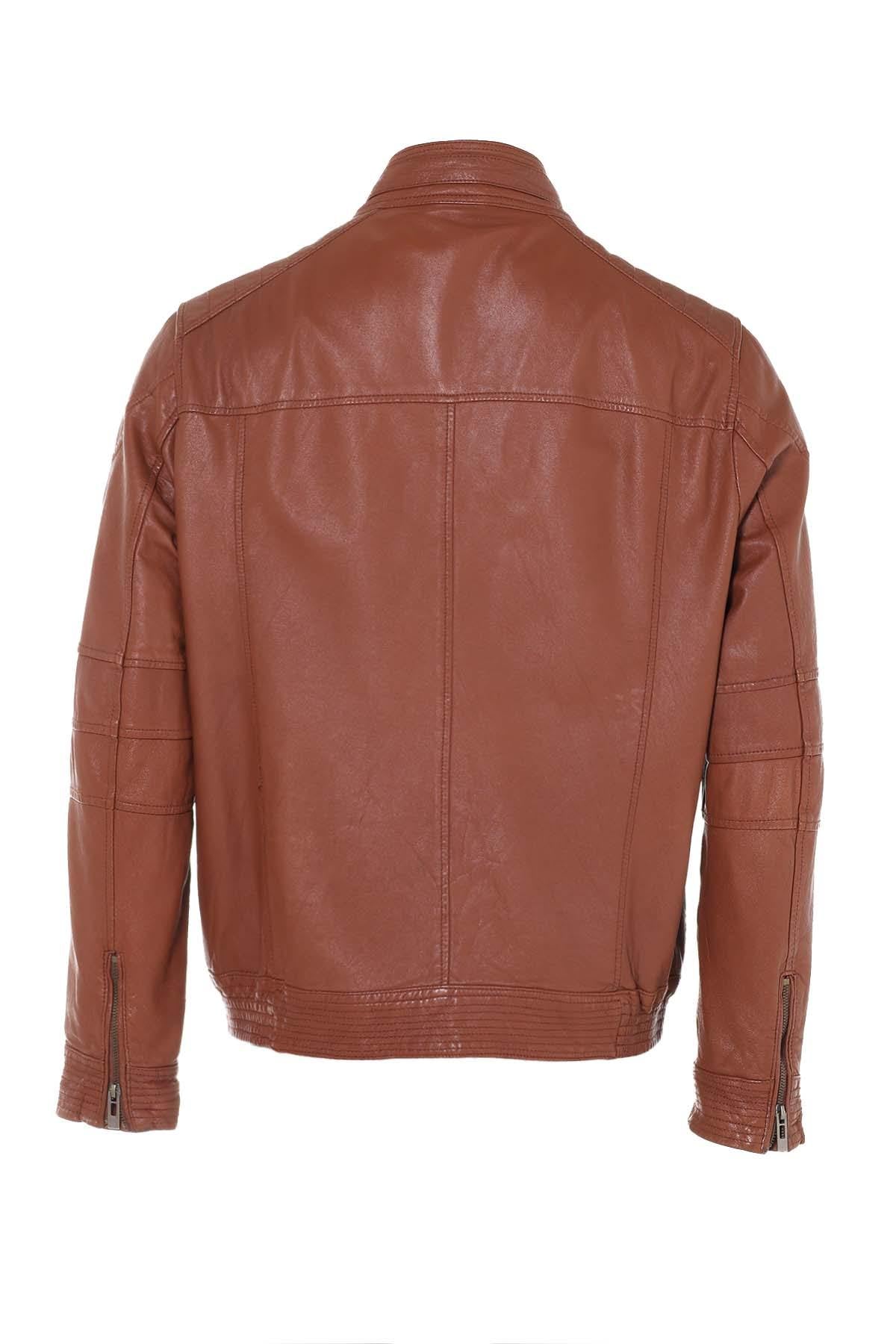 Cognac lambskin jacket - Image n°2