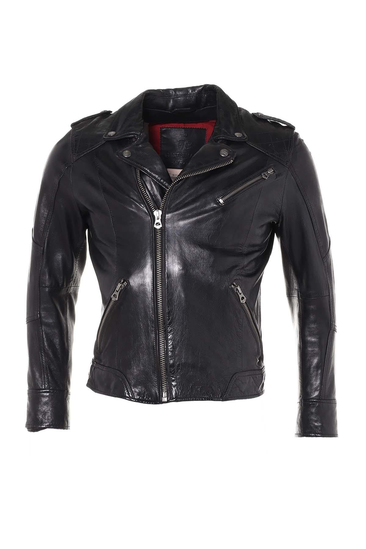 Biker Jacket for Men with stitching - Image n°1