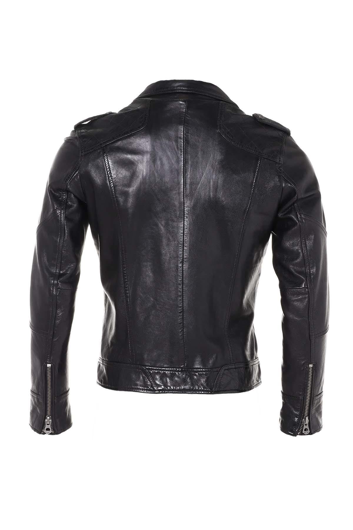 Biker Jacket for Men with stitching - Image n°2