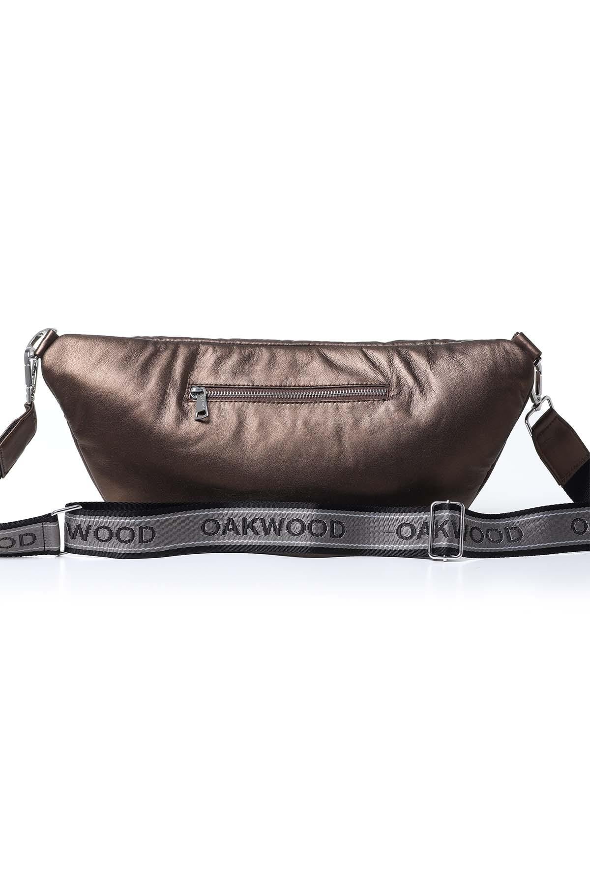 Women's gold leather fanny pack - Image n°2