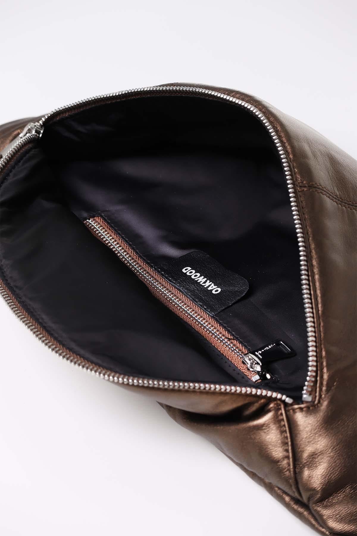 Women's gold leather fanny pack - Image n°3