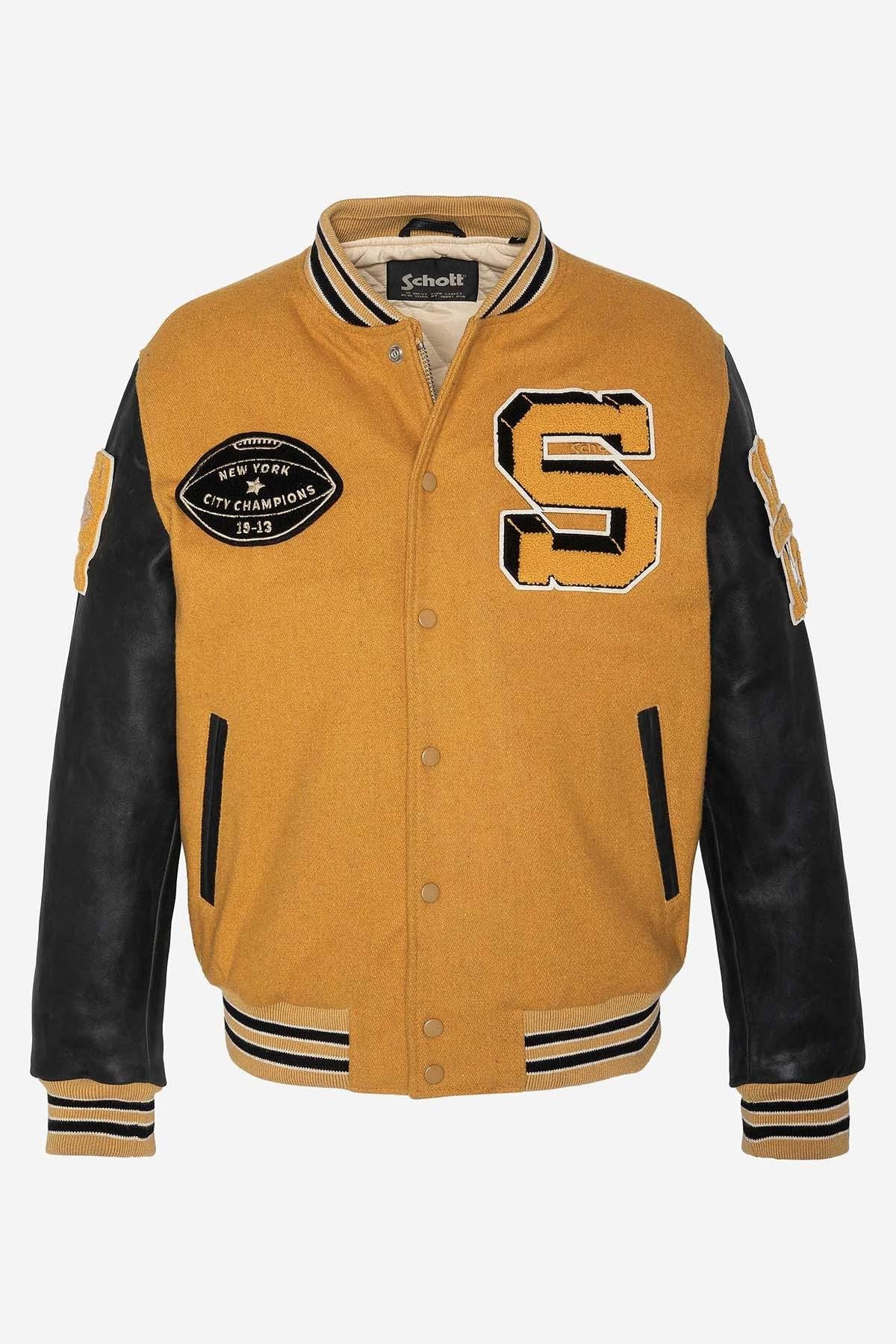 Yellow and black varsity teddy jacket - Image n°7