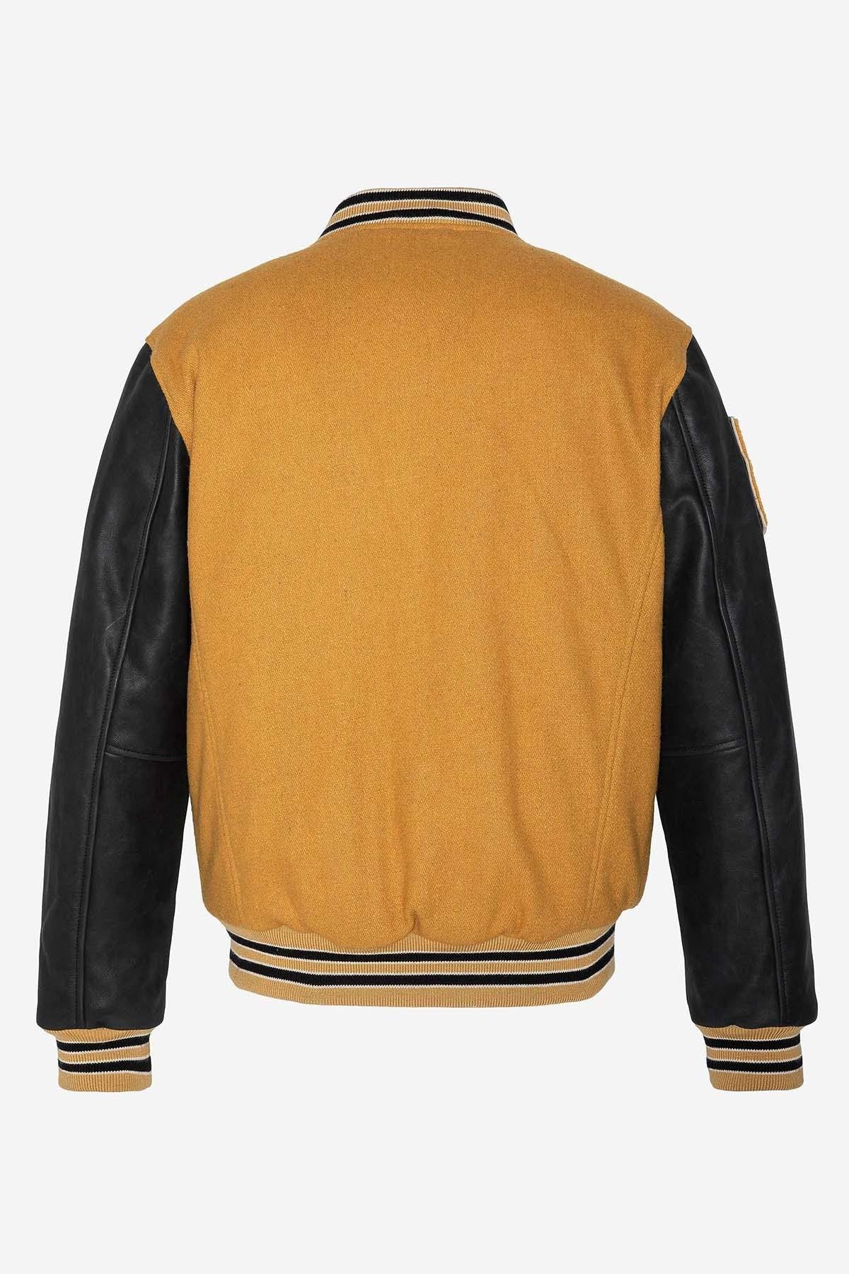 Yellow and black varsity teddy jacket - Image n°9