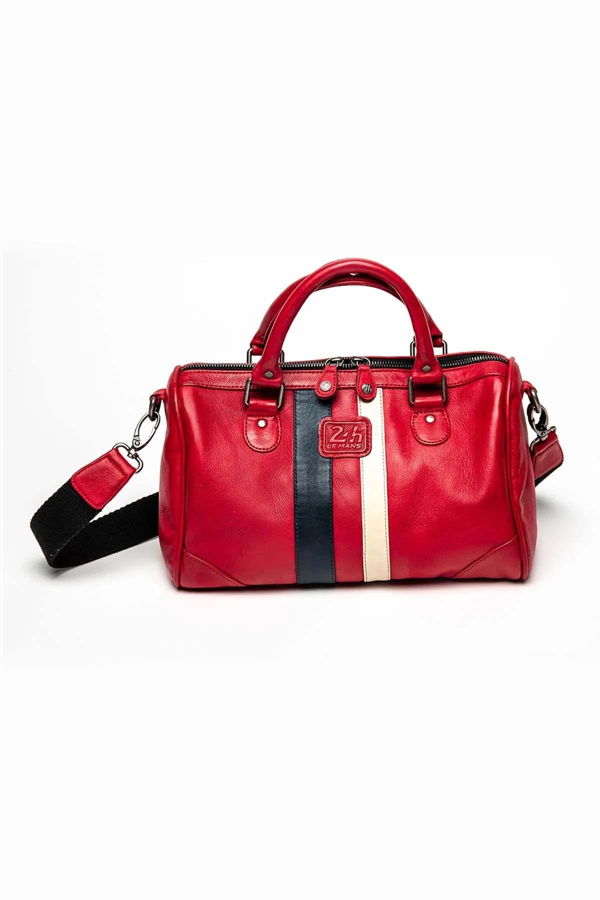 24-hour bowling bag in red leather - Image n°2