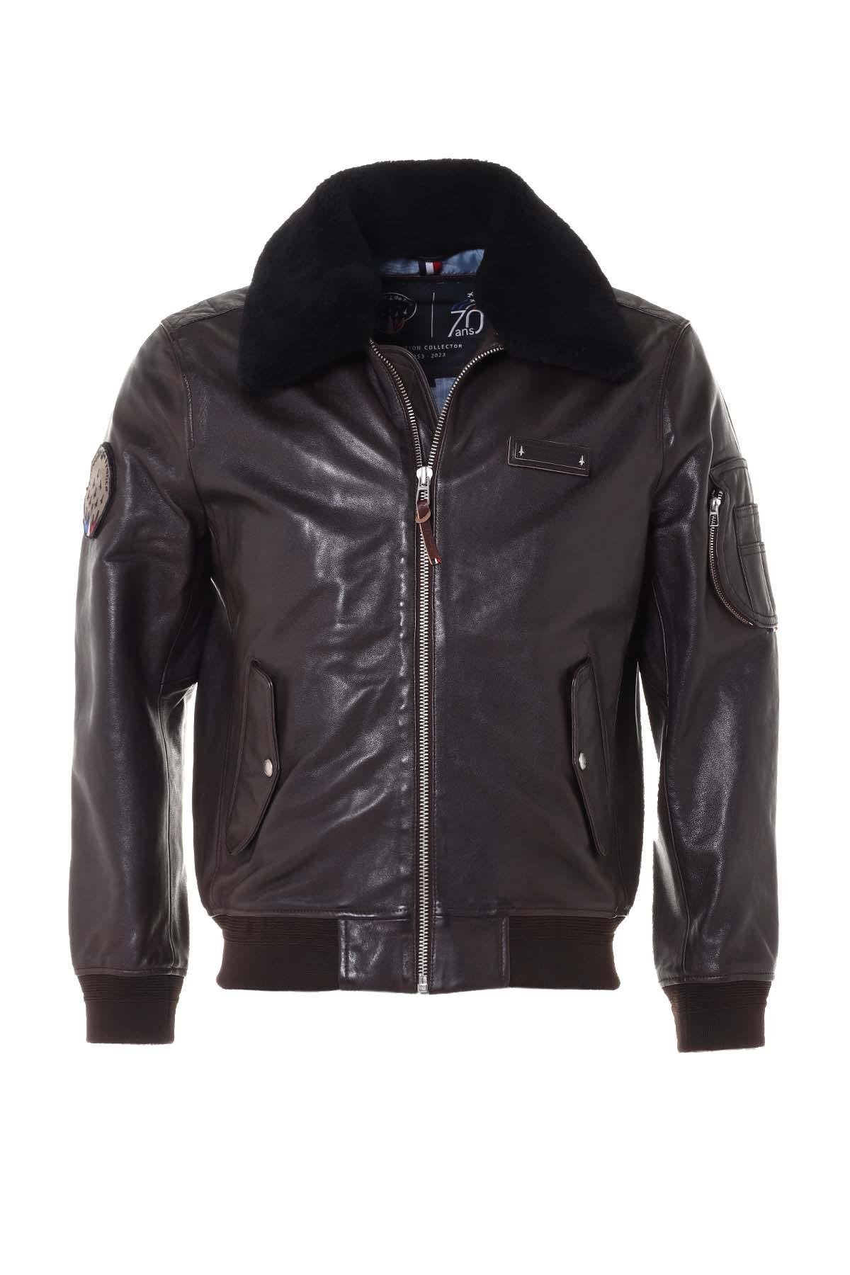 Men's brown 70 years patrol de France bomber jacket - Image n°9