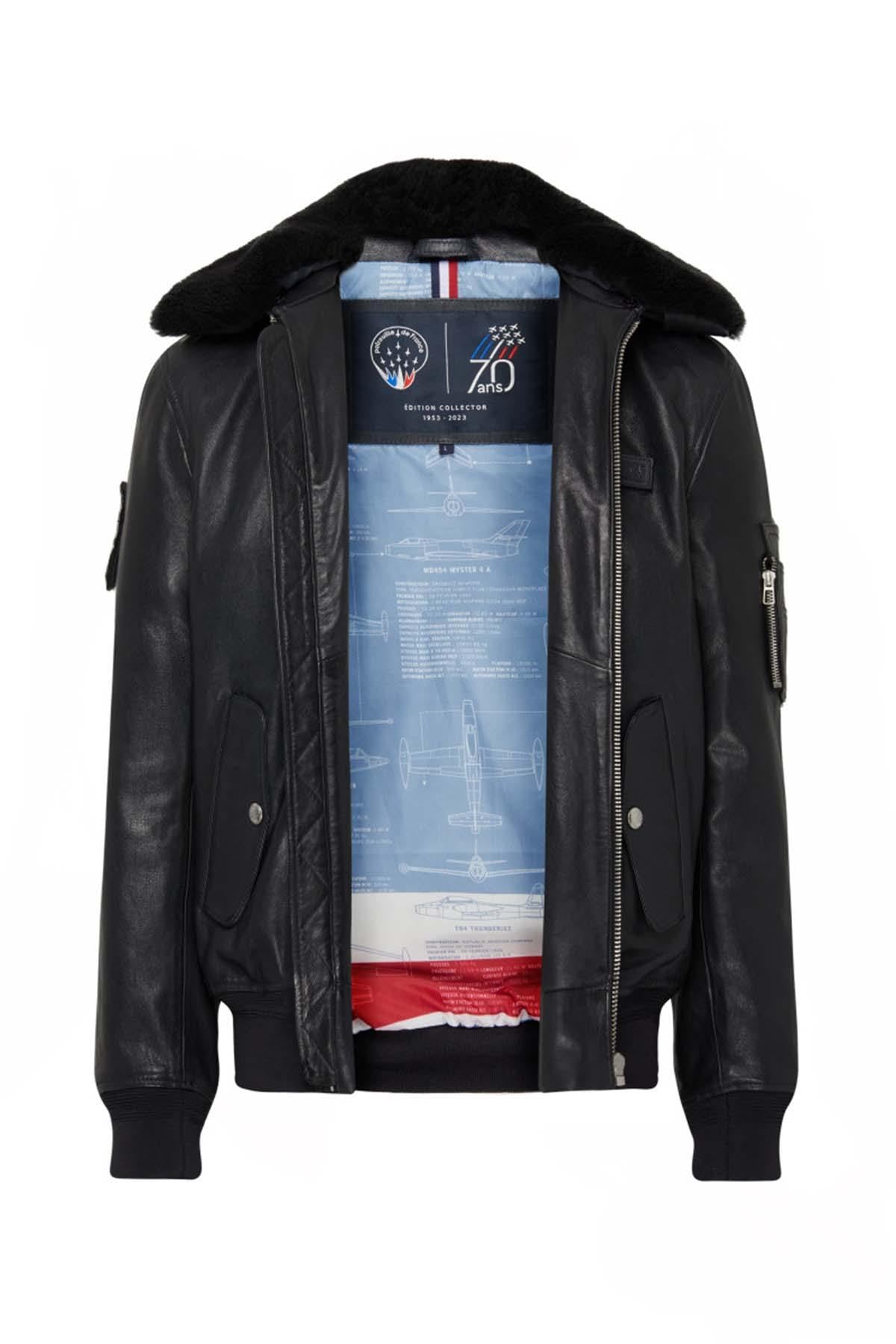 Men's black 70 years patrol de France bomber jacket - Image n°10