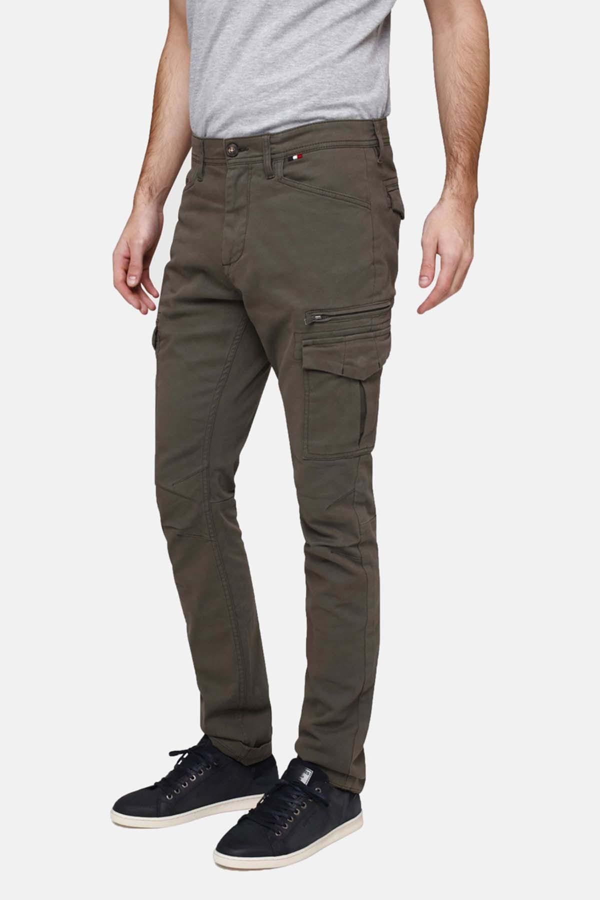 Men's khaki cargo pants - Image n°1