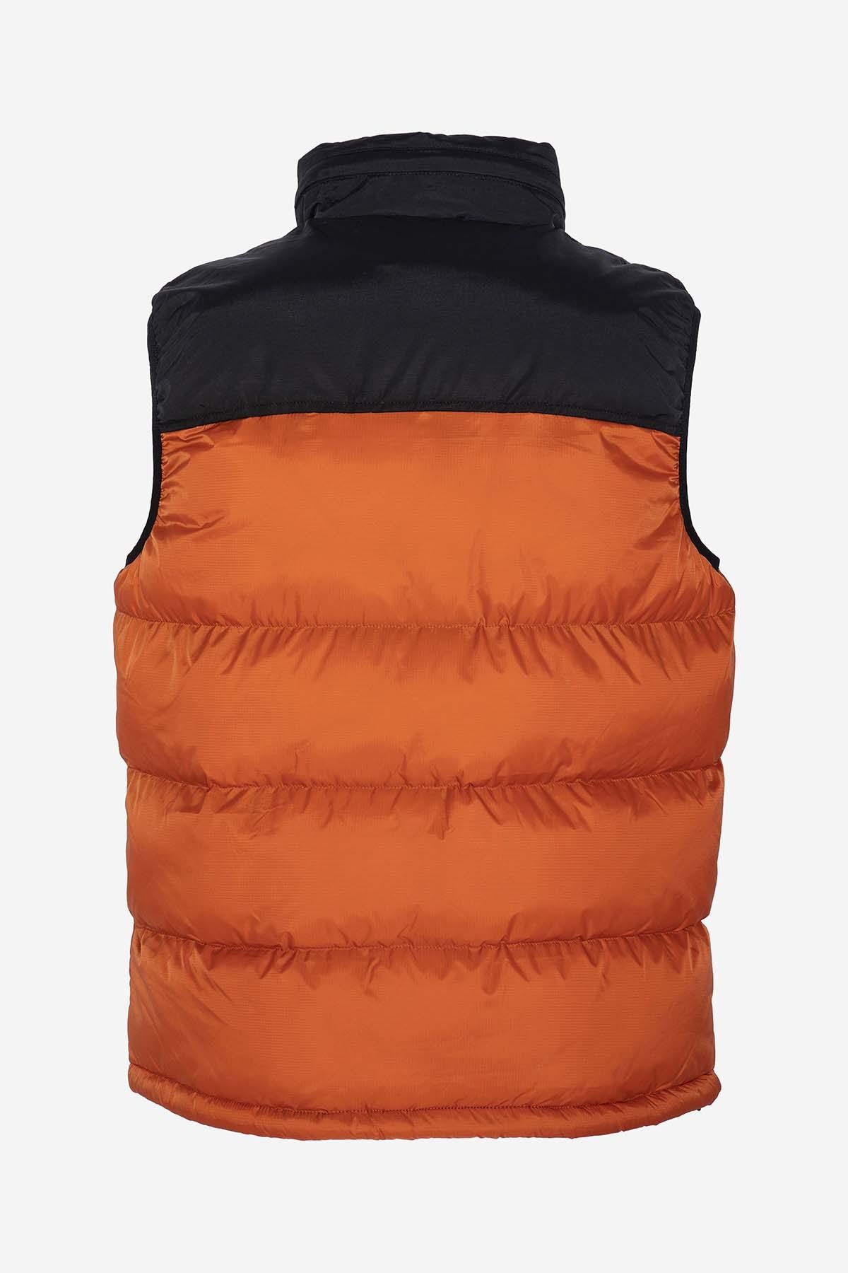 Men's orange and black sleeveless down jacket - Image n°7