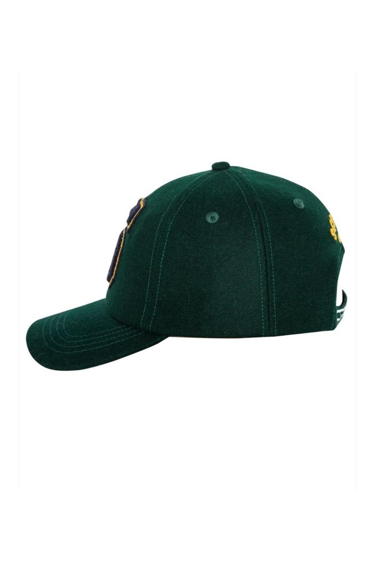 Men's dark green, yellow and blue cap - Image n°4